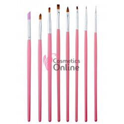 Pensule de unghii set de  8 bucati pentru constructie acril, gel uv si decor PNS10